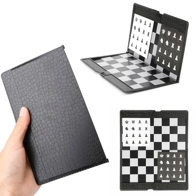 

Pocket Folding Magnetic International Chess Set Board Checkers Plane D5QD