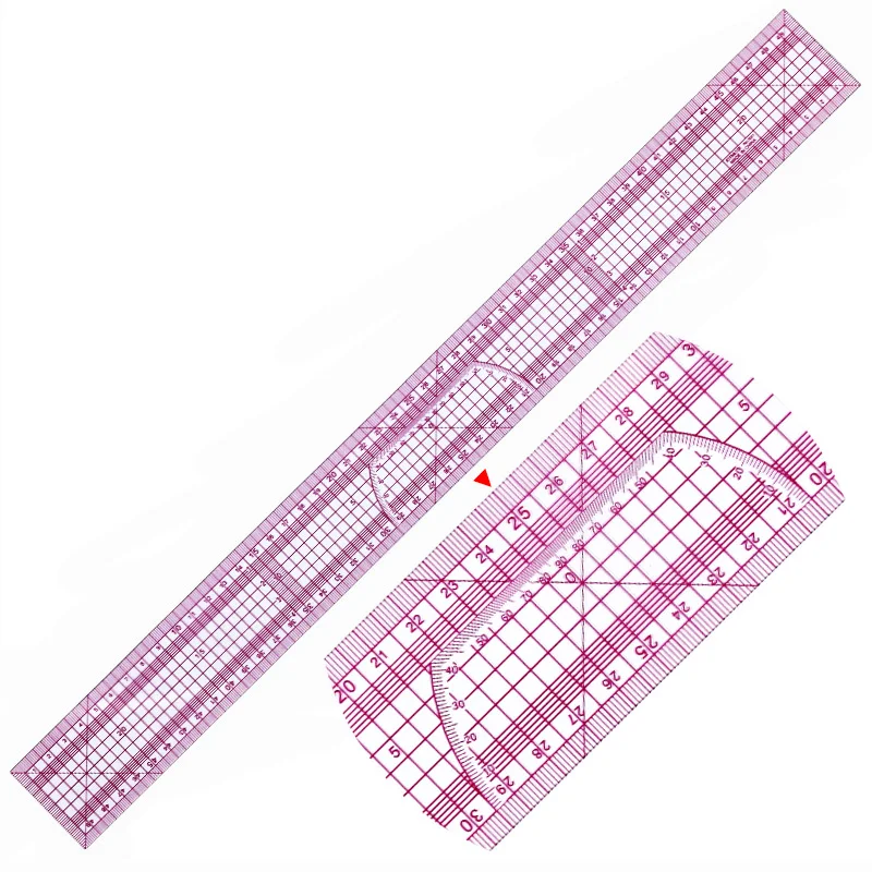 50cm/19.68인치 및 5cm/2인치 이중 스케일 플라스틱 눈금자, 봉제, 공예용 유연한 측정 도구