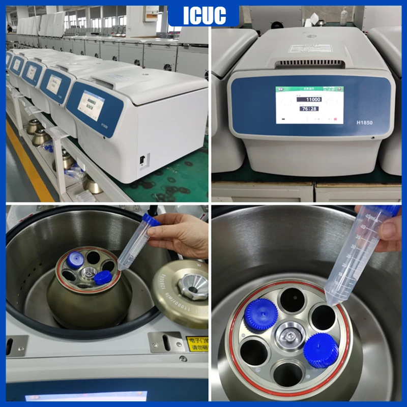 H1850 Benchtop Touch Screen High Speed Laboratory Centrifuge Machine Centr&iacute;fuga with Rotor
