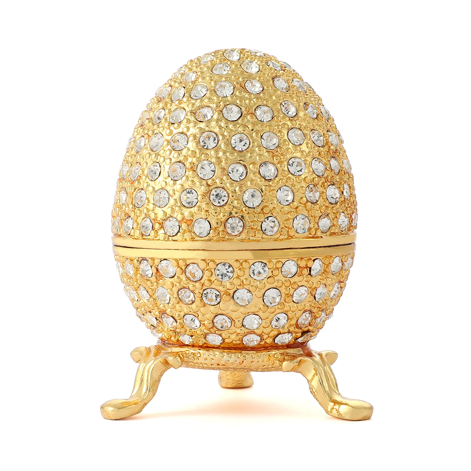 QIFU Metal Gold Easter Faberge Egg Crafts Trinket Box Home Decor