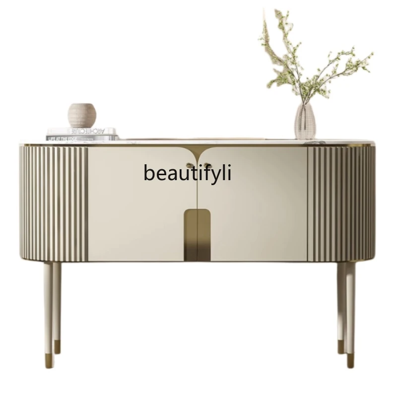 

Italian Minimalist Marble Entrance Cabinet Modern Minimalist Living Room Curio Cabinet Integrated Wall Sideboard Cabinet