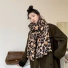 Leopard Scarf Imitation Cashmere Neckerchief For Women Winter Top Selling Scarf Neck Cover Outdoor Windproof Neckerchief 2