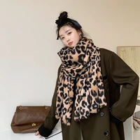 Leopard Scarf Imitation Cashmere Neckerchief For Women Winter Top Selling Scarf Neck Cover Outdoor Windproof Neckerchief 2