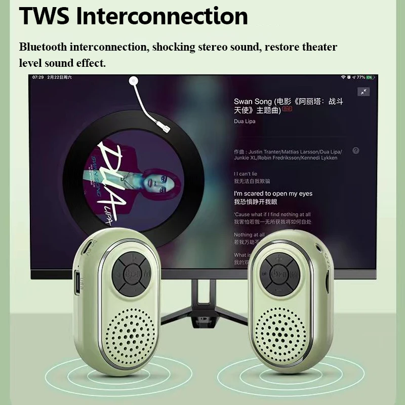 Mini Pocket Bluetooth Speaker Portable TWS Stereo Bluetooth Soundbar Wireless MP3 Music Player Recorder Support FM Radio TF USB