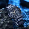 2024 New Multi functional Watch Hannah Martin Brand 46mm Blue Silver Stainless Steel Leisure Quartz Timing Watch Freee Shipping 2