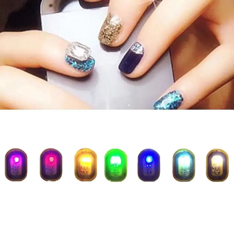 1Pcs NFC Flash Nail Sticker LED Light Flash Party Decor LED Bare Chip Intelligent Luminous Nail Lamp Sticker Enhancement