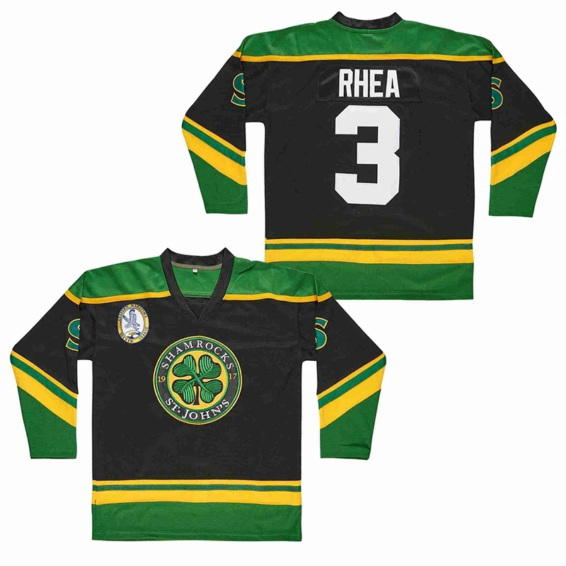 Ice Hockey Jersey St John's Shamrocks Retro 3# Rhea Jerseys Outdoor Sportswear 1917 Sewing Embroidery Green Black White 2023 New