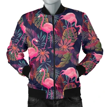 Pink Flamingo Jackets Men 3D Print Autumn Kawaii Animal Graphic Jacket Casual Coats Male Outdoor Daily Wear Oversized Jacket Top 1