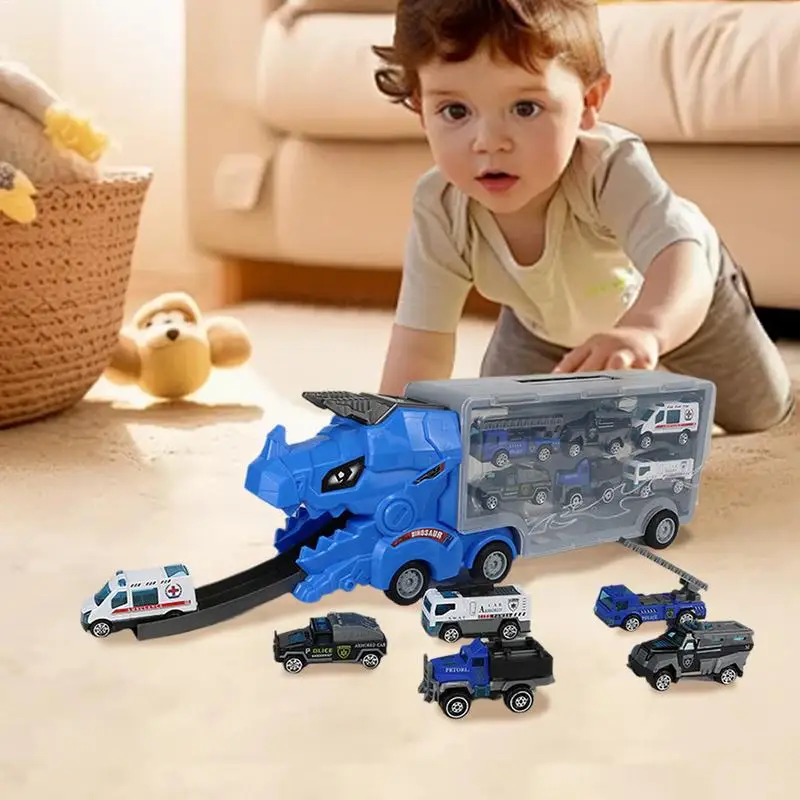 Dinosaur Transport Truck Educational Transport Truck Car Toys With Ejection Race Track Mega Hauler Toy Fun KidsMotor Vehicle Pla