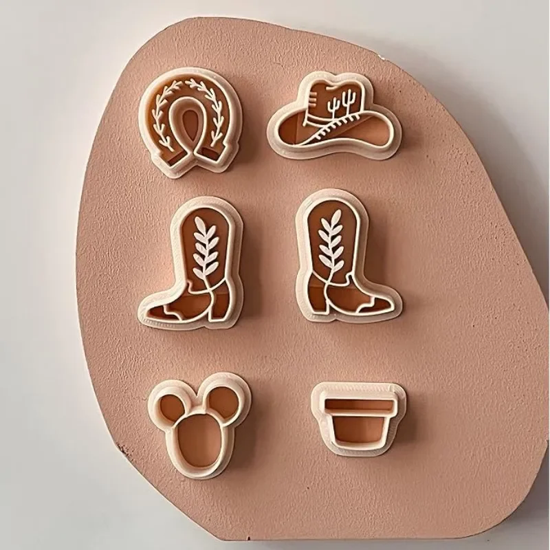 Cute Cowboy Shape Polymer Clay Cutter Soft Pottery Clay Molds for DIY Handmade Earring Jewelry Pendant Making Tool