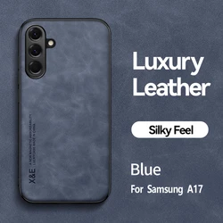 Elegant Faux Leather Phone Case in Light Luxury Design - Galaxy A27 (Blue)