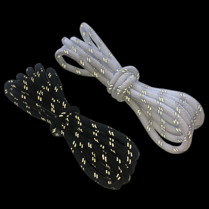 (30pairs/Lot) Weiou Reflective Shoe Laces Round 4.5mm Shining Rope Shoelaces Polyester With Plastic Tips Wholesale Shoe String