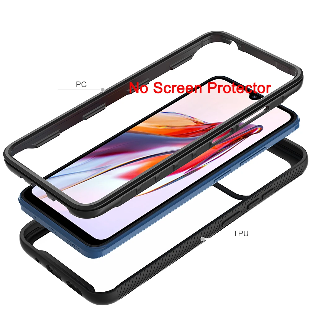 Фото Гибридный Прочный противоударный чехол для Redmi 12C 11A 10C 10A 9C Poco C40, бампер из ТПУ, прозрачный акриловый жесткий пластиковый чехол-накладка №3