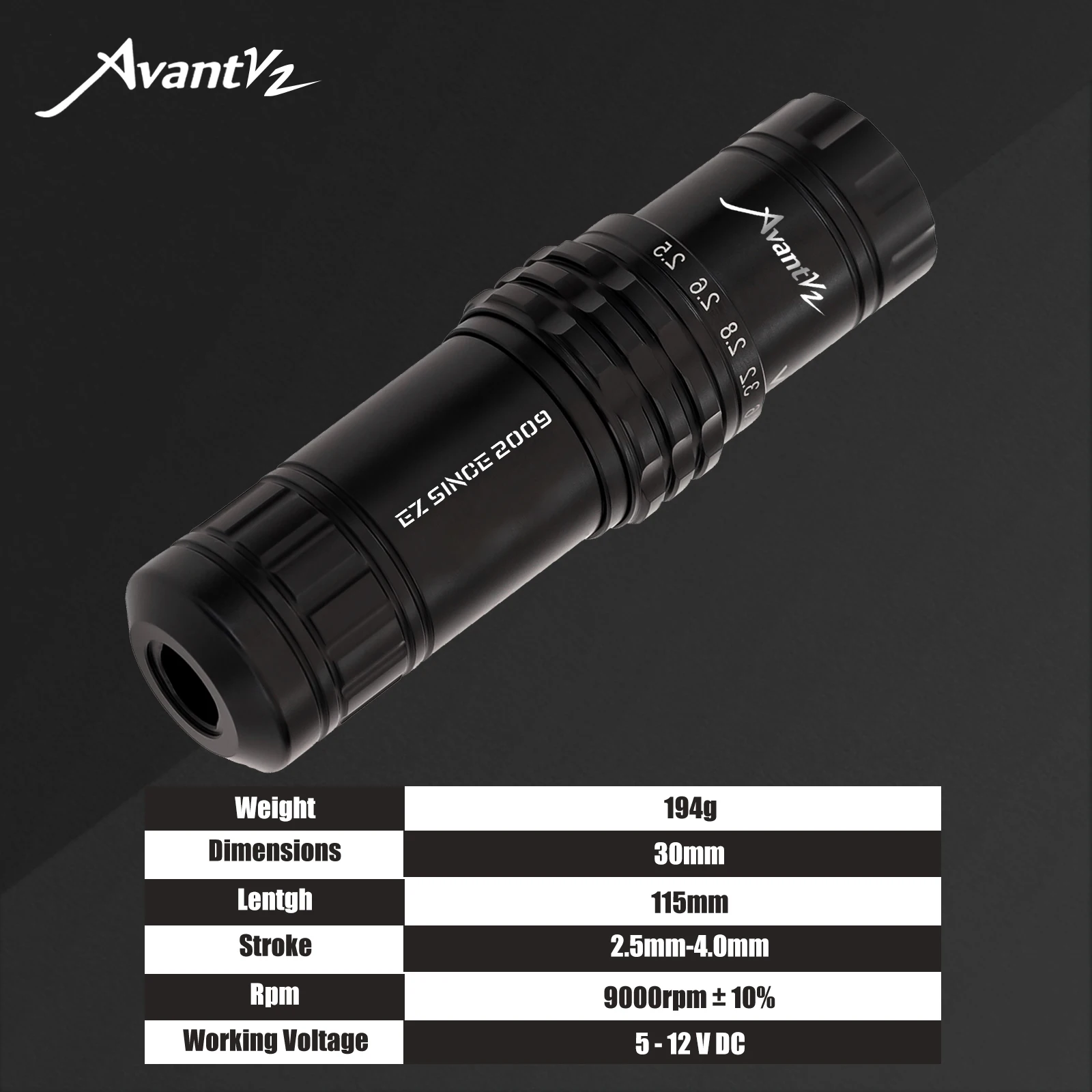 EZ Avant V2 Rotary Tattoo Machine Pen Adjustable Stroke