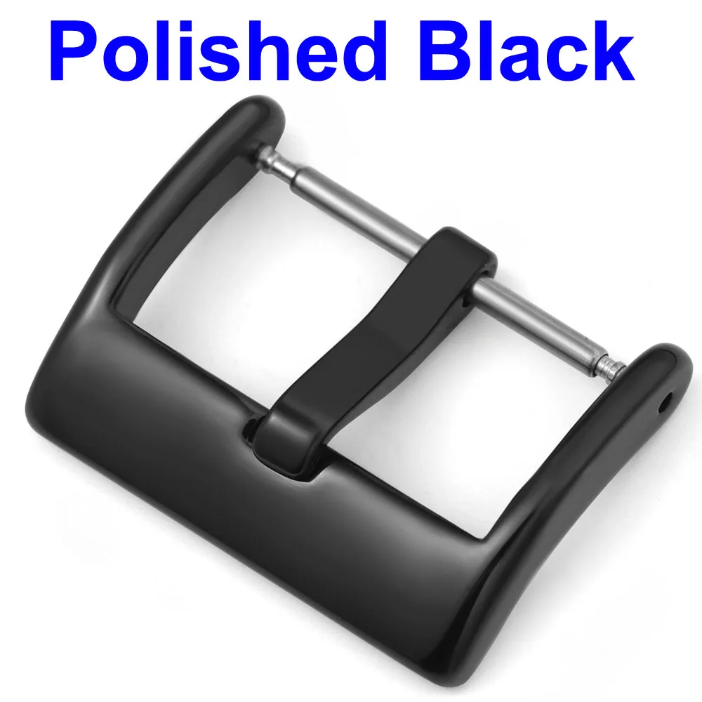 Elegant Stainless Steel Watch Pin Buckle - Brushed Matte Finish in Silver, Gold, Black - Leather Band Clasp Accessories
