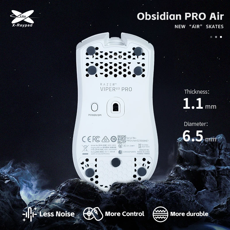 X-Raypad Obsidian PRO Air U-PE Universal Dot Mouse Skates &ndash; Less Noise mouse skates