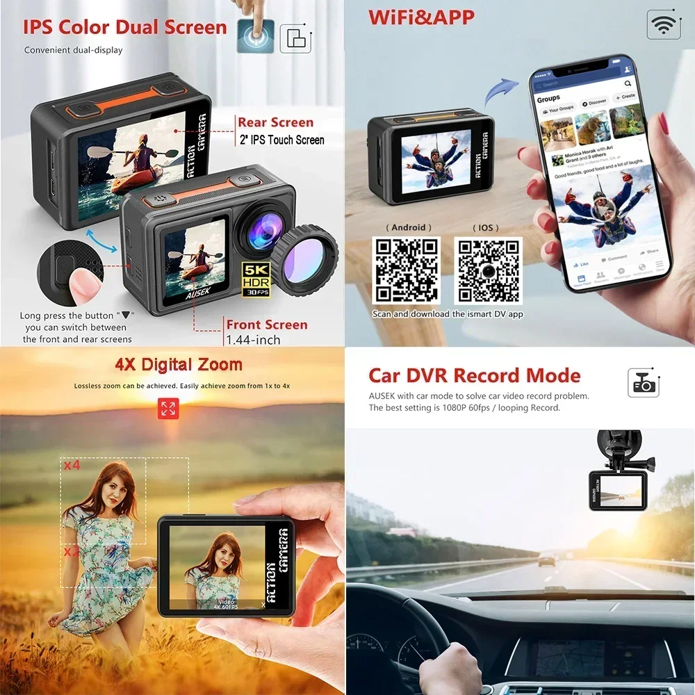 Buy X35 Action Camera 4K 24MP Wi-Fi Underwater Waterproof Camera 2022 – - Focus On Cameras
