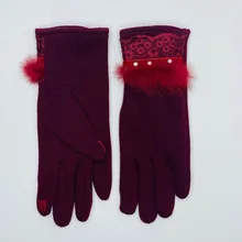 Dotykowe burgundowe damskie rękawiczki tanie i dobre opinie CN (pochodzenie) Z OCTANU Adult WOMEN