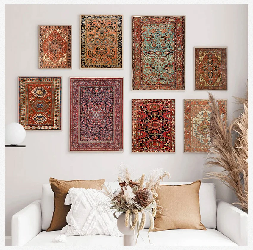 Tappeti Persiani Retro Wall Art Dipinti Su Tela Decorazioni Per La Casa Tappeti Orientali Modello Vintage Poster E Stampe Antiche