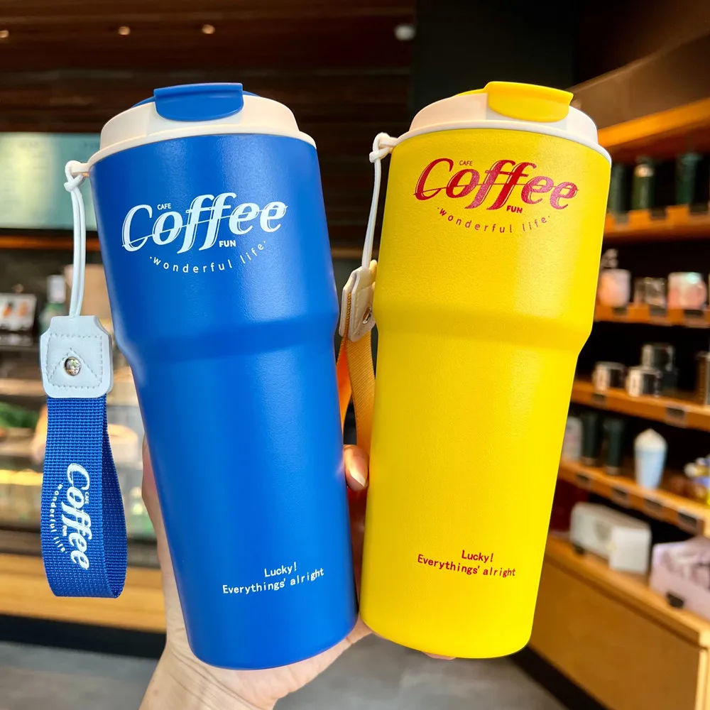 Portable Travel Mug Vacuum Coffee Bottle with Temperature Display Spill  Proof Coffee Thermos Leak Proof Tumbler Cup - AliExpress