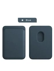 Luxurious Leather Wallet Case with MagSafe Compatibility and Card Holder (Leather dark blue)