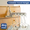 Portable Foldable Travel Hanger Folding Clothes Drying Rack Travel Hangers Hanging Rack with 5 Holes for Hotel Camping Travel 1