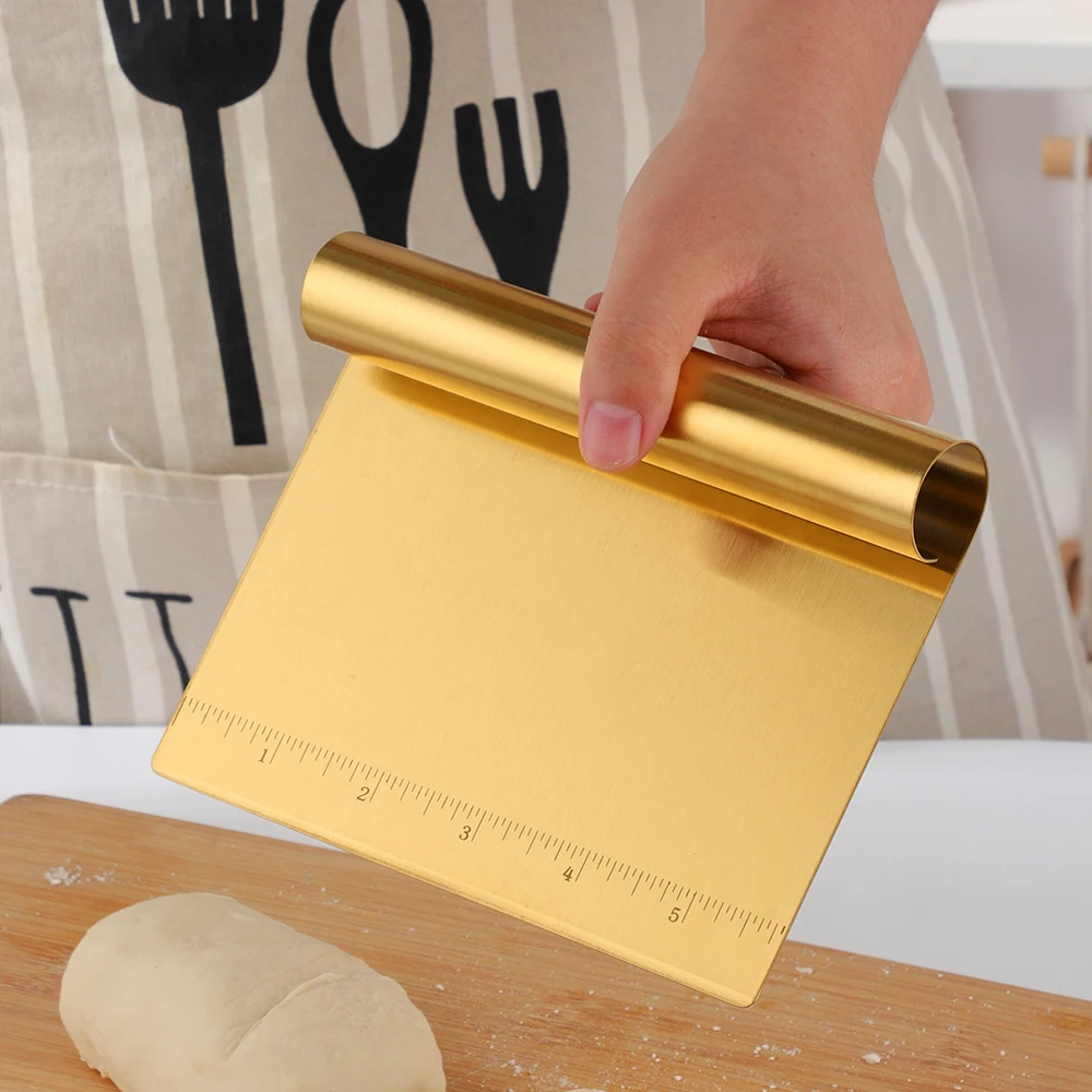 Stainless Steel Scraping Board Cake Cutting Dough Knife Pizza Scraper Decorating Tool Kitchen Accessories Baking dough scraper baking tool dough cutter baking accessories cake scraper