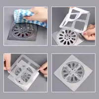 Disposable Hair Catcher Shower Floor Drain Sink Strainer Sewer Filter Mesh Stickers Multifunctional for Bathroom Kitchen 10x10cm 5