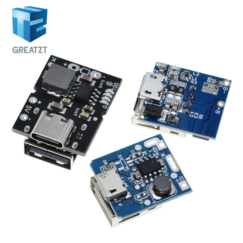Youmile 10 pezzi Tipo-C USB 5V 2A Modulo convertitore boost Modulo di alimentazione step-up Display a LED Carica e scarica batteria al litio integrata con cavo da tipo C a USB