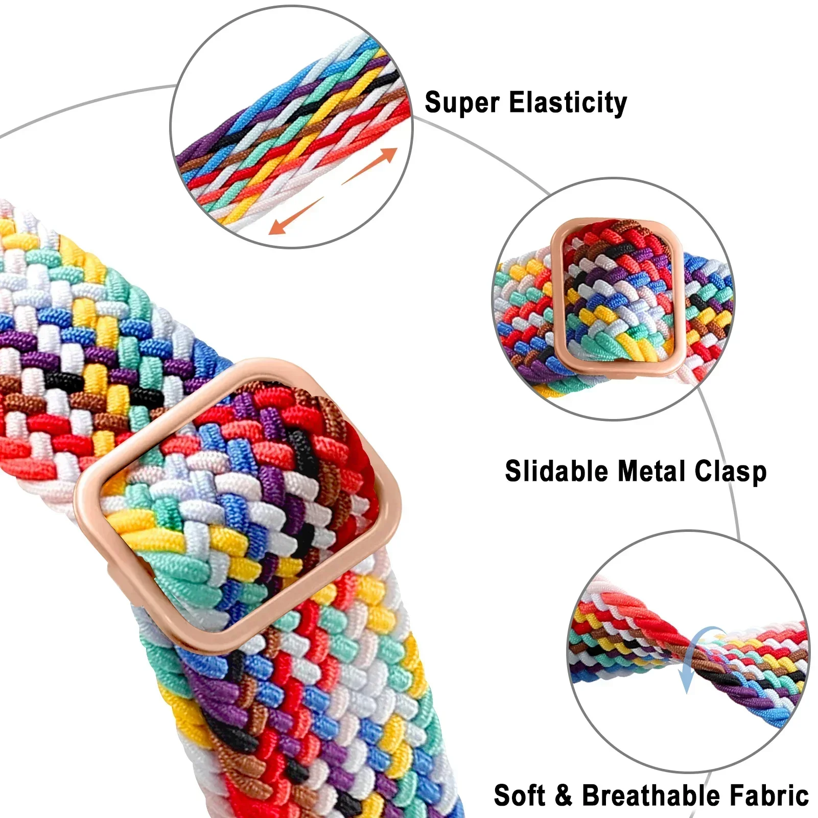 22mm Nylon Elastic Replacement Strap - Star Pattern Wristband Bracelet