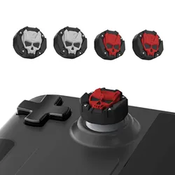GeekShare Thumb Grip Caps for Steam Deck Black and Red Deck Skull Joystick Cover Anti-Slip Thumbstick Caps Silicone 4pcs