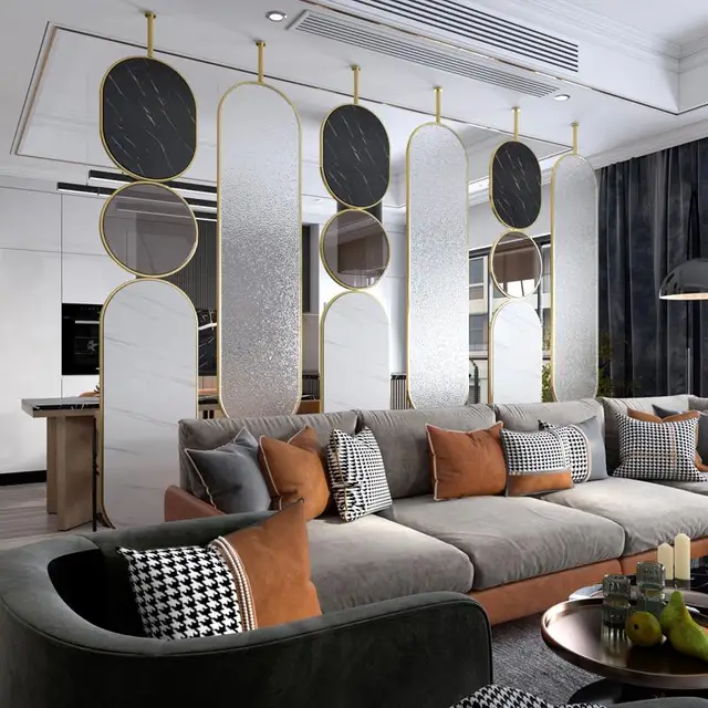 Alsó Képernyőn Megjelenő Bejárat Changhong Üveg Rozsdamentes Acél Egyszerű Modern Nappali Megakadályozza A Rossz Szerencse Dekoratív Fali Vasművészetet