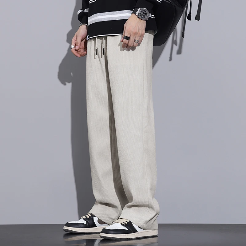 

Drawstring Sweatpants Men's Fashion Casual Wide-leg Pants Men Streetwear Loose Straight Trousers Mens Joggers Track Pants M-5XL