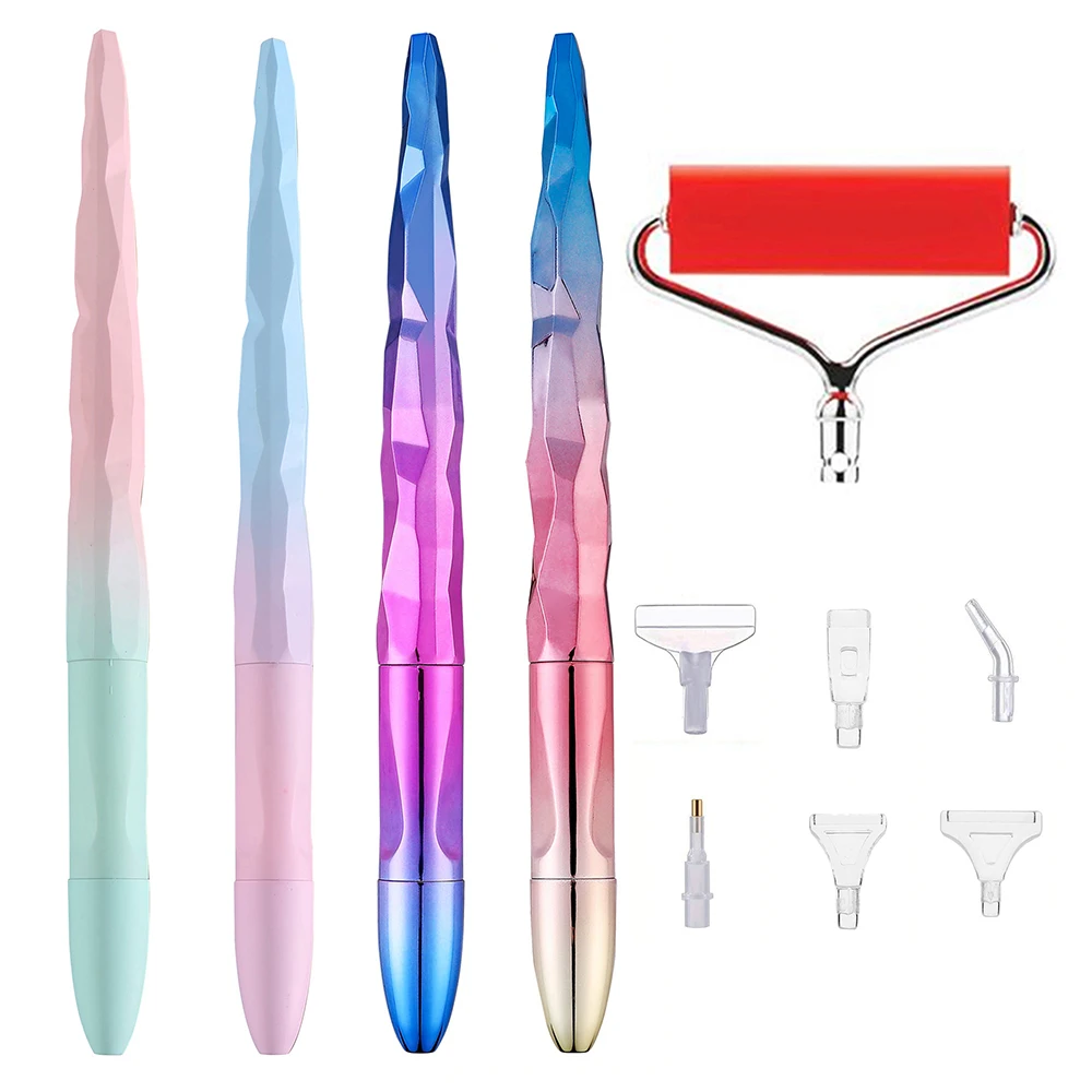 5D Diamond Painting Point Drill Pen 6 Replacement Heads Kits Diamond Painting Accessories With Roller