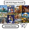 28.5*21.5cm Paper Jigsaw Puzzle 100 Pieces Animals Adult Stress Relief Children Educational Entertainment Toys Christmas Gift 1