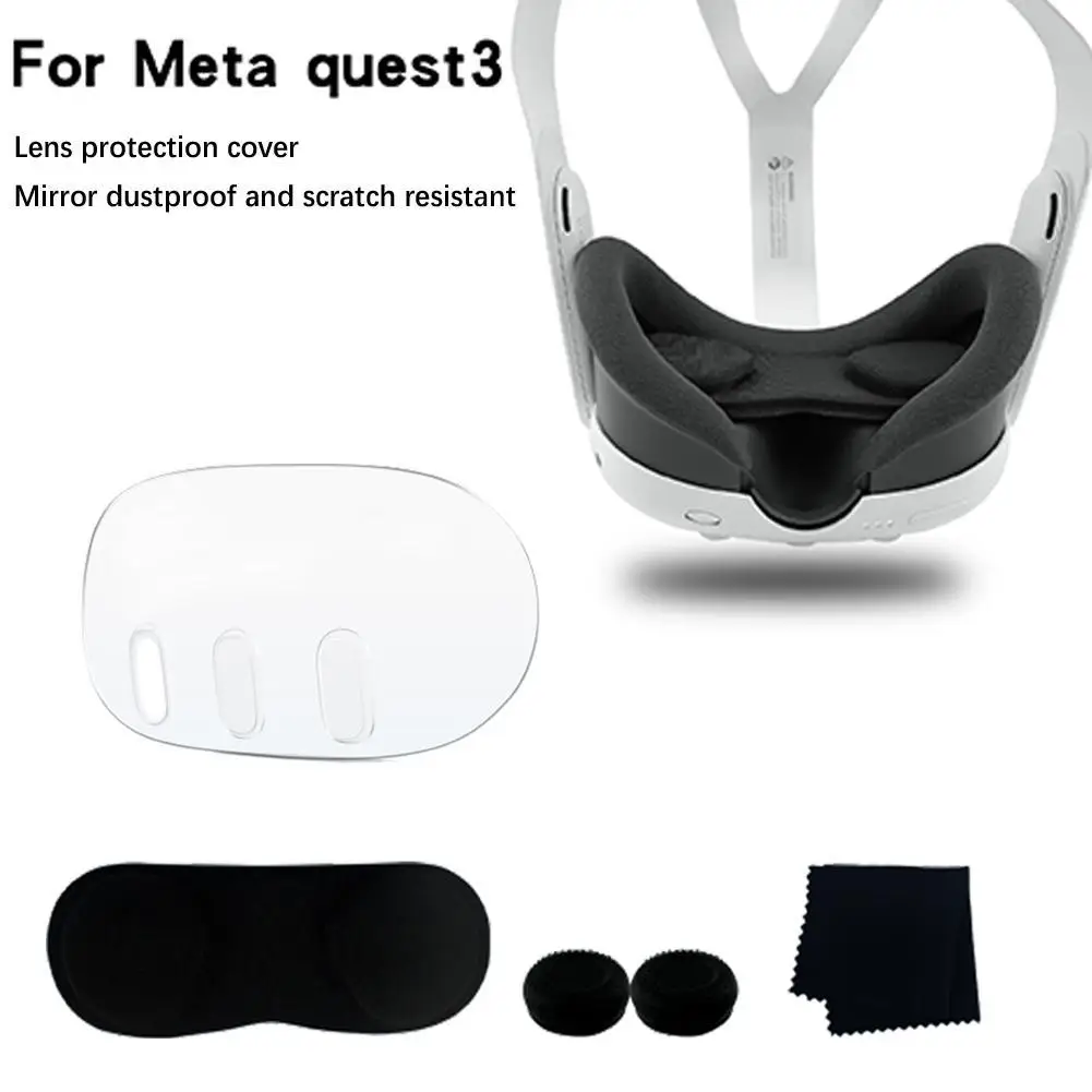 

For Meta Quest 3 Clear VR Helmet Protective Cover Anti-collision Lens Protector VR Protective Shell Breathable For Meta Quest 3