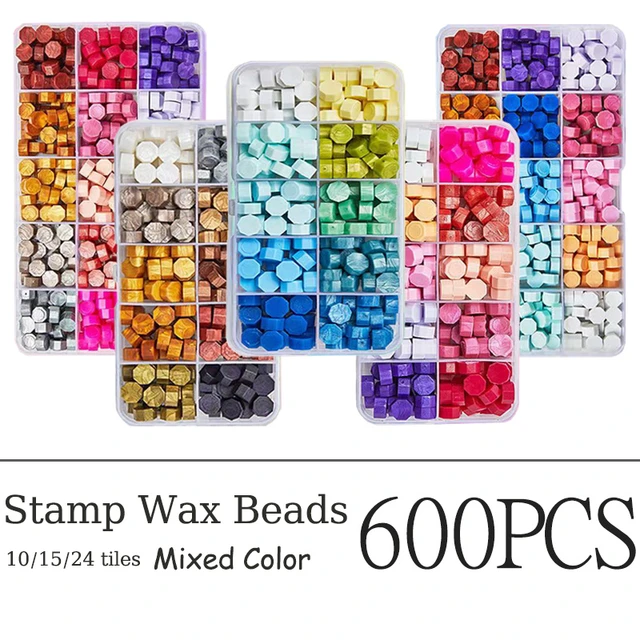 Wax Seal Beads - Sealing Wax Beads for Stamp Seals Letter Sealing Wax Melts  Kit for Stamps Melting Wax for Sealing Envelopes Multi Colors - Style:Style  3 
