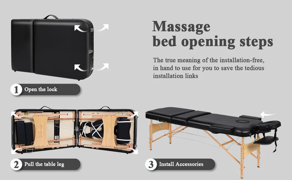 Description Picture 4 of itemMassage Tables Portable Lash Bed for Eyelash Extensions 73 inch Long Tattoo Table Height Adjustable Professional