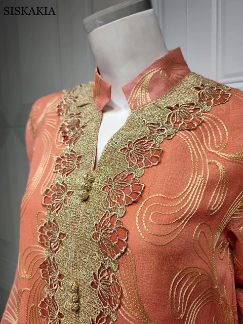 Ramadan Eid Abaya Dress For Women Modest Muslim Gold Thread Embroidery Jalabiya Moroccan Caftan Dubai Arabic Ethnic Robe 2022 6