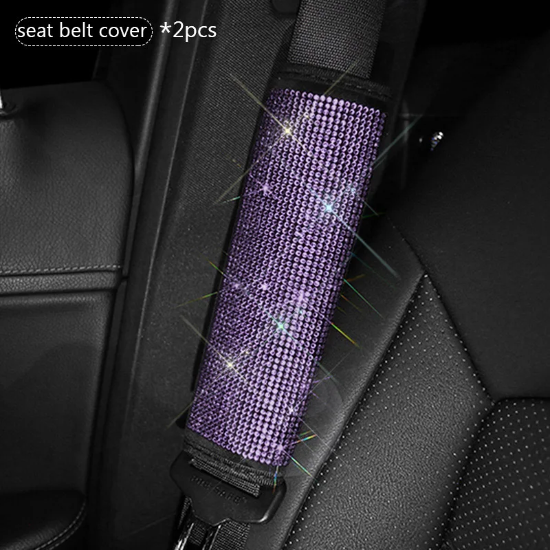 Purple Car Interior Decoration Accessories For Women Girls Silk Steeing  Wheel Cover Seatbelt Shifter Hand Brake Covers Set - Steering Covers -  AliExpress