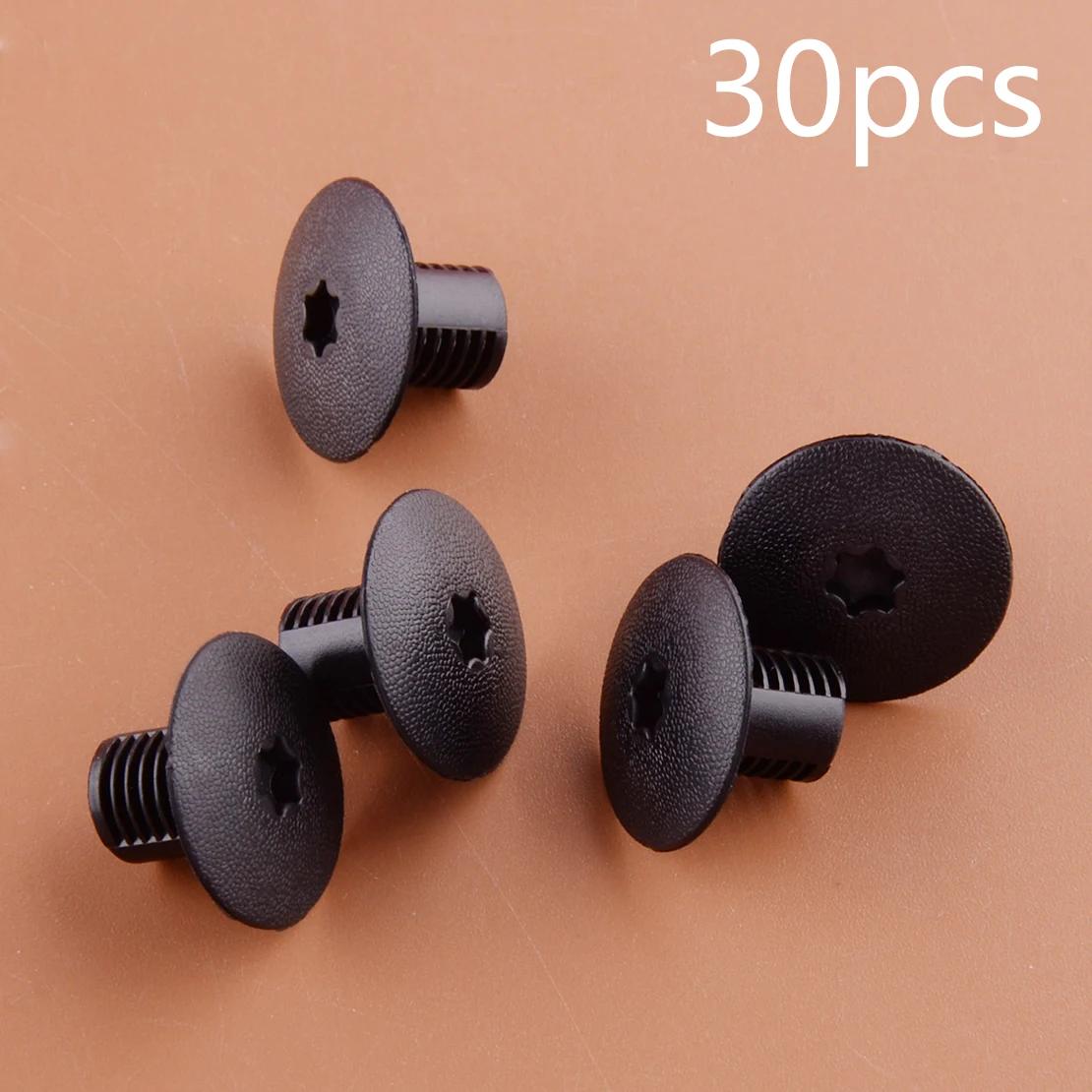 30Pcs/Set 6503339 Cowl Top Stud Retainer Clip Fastener Nylon Fit For Chrysler Dodge Ram Black