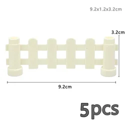 Large Building Blocks Playground Set with Slide, Swing, and Seesaw - Educational Toy (White Garden Fence)