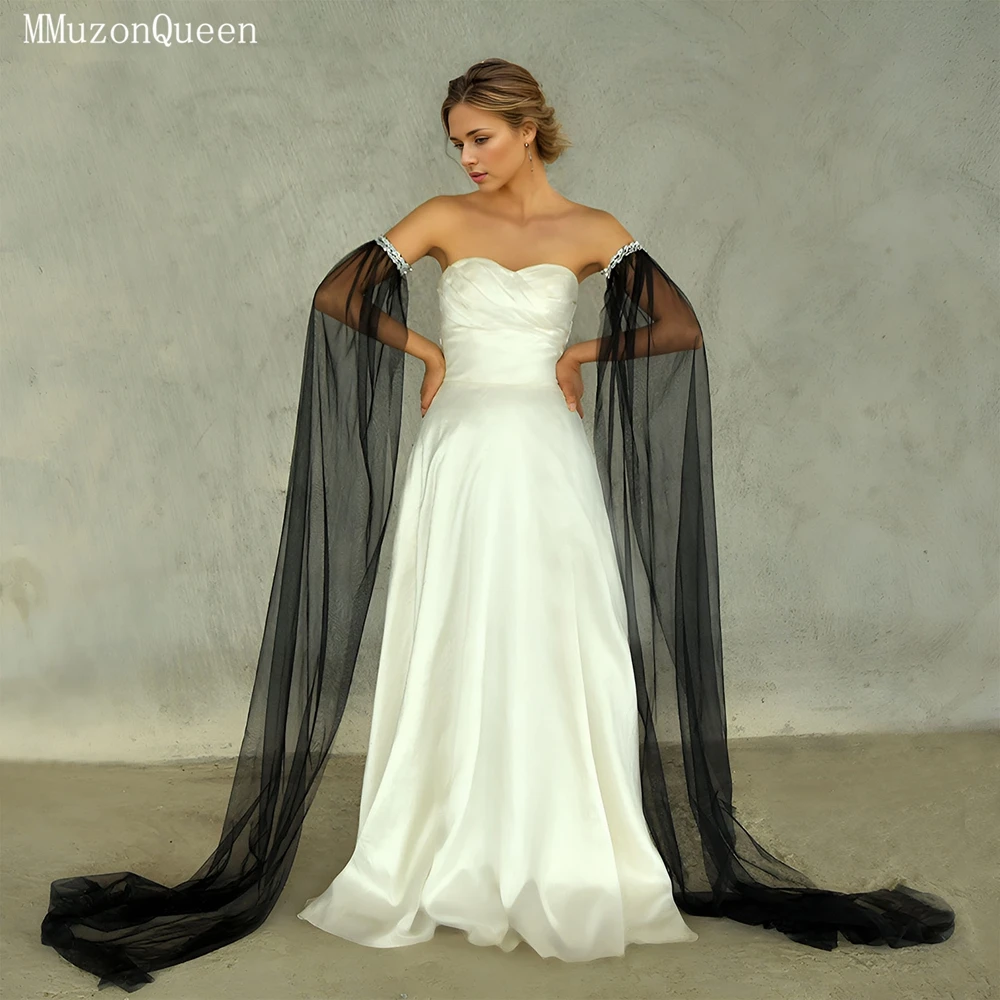 MMQ MM04 Black Detachable Sleeves Wedding Accessories Long Removable Sleeves for Wedding Party/Performance DIY Customized