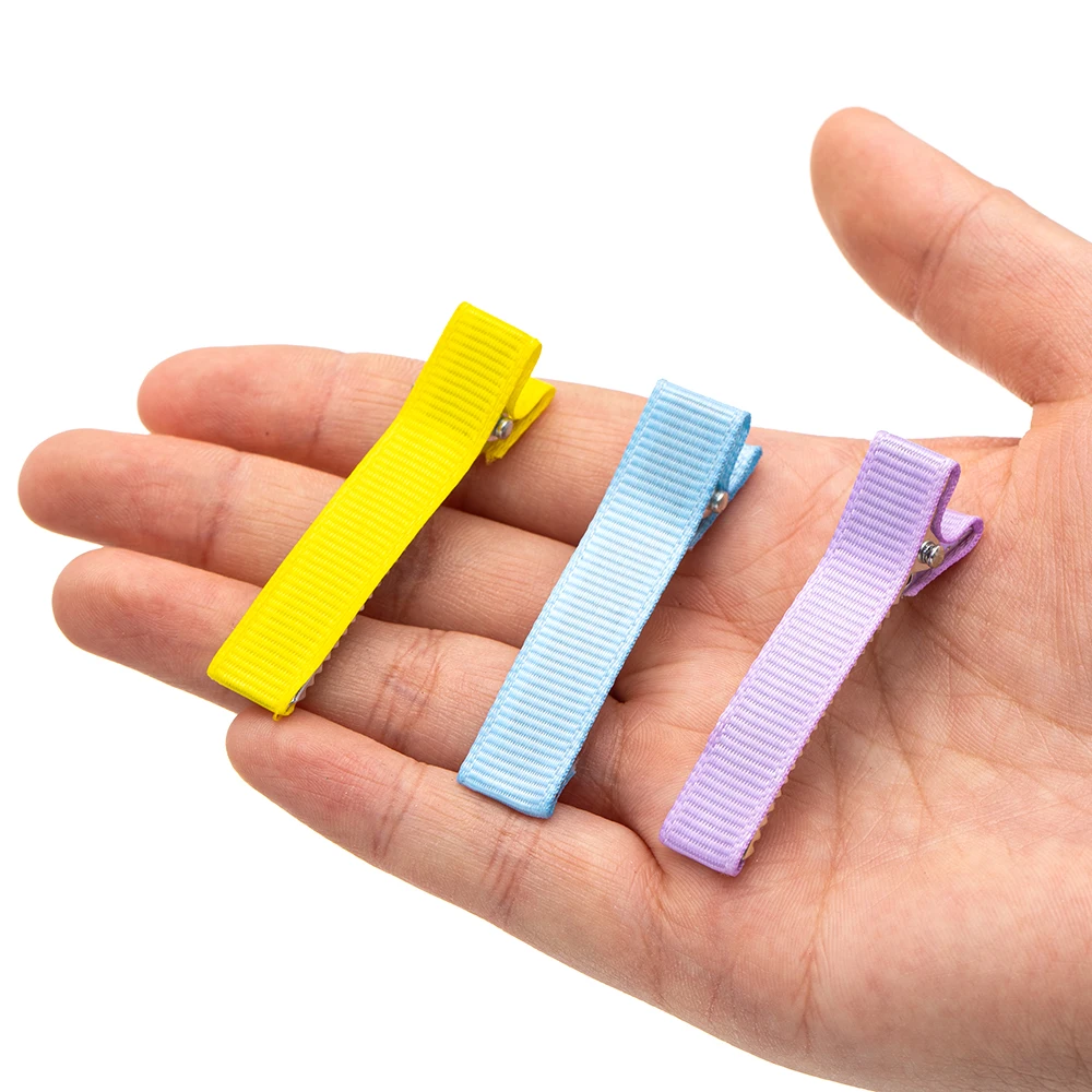 20 stücke 10x50mm Haarnadel Clips Basis für Schmuck Machen Mode Ripsband Abdeckung Haarspange Diy Baby Mädchen bogen Haar Zubehör – Detail 6