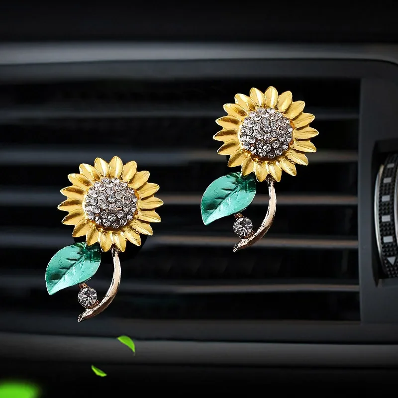 

Sunflower Car Air Freshener In Auto Outlet Perfume Clip Car Fragrances Diffuser Bling Car Accessories Interior Decoration Gifts