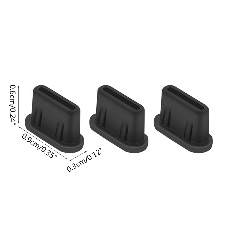 Dust plug USB C Charging Port Type C Interface Dust Plug Silicone Cover for Mini 3 Pro 3Pc