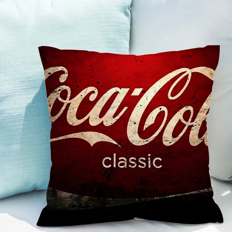 

Cocos Cola Cushions Decoration Pillows Living Room Children's Cushion Cover 45x45cm Couch for Short Plush Bedroom 45x45 Covers