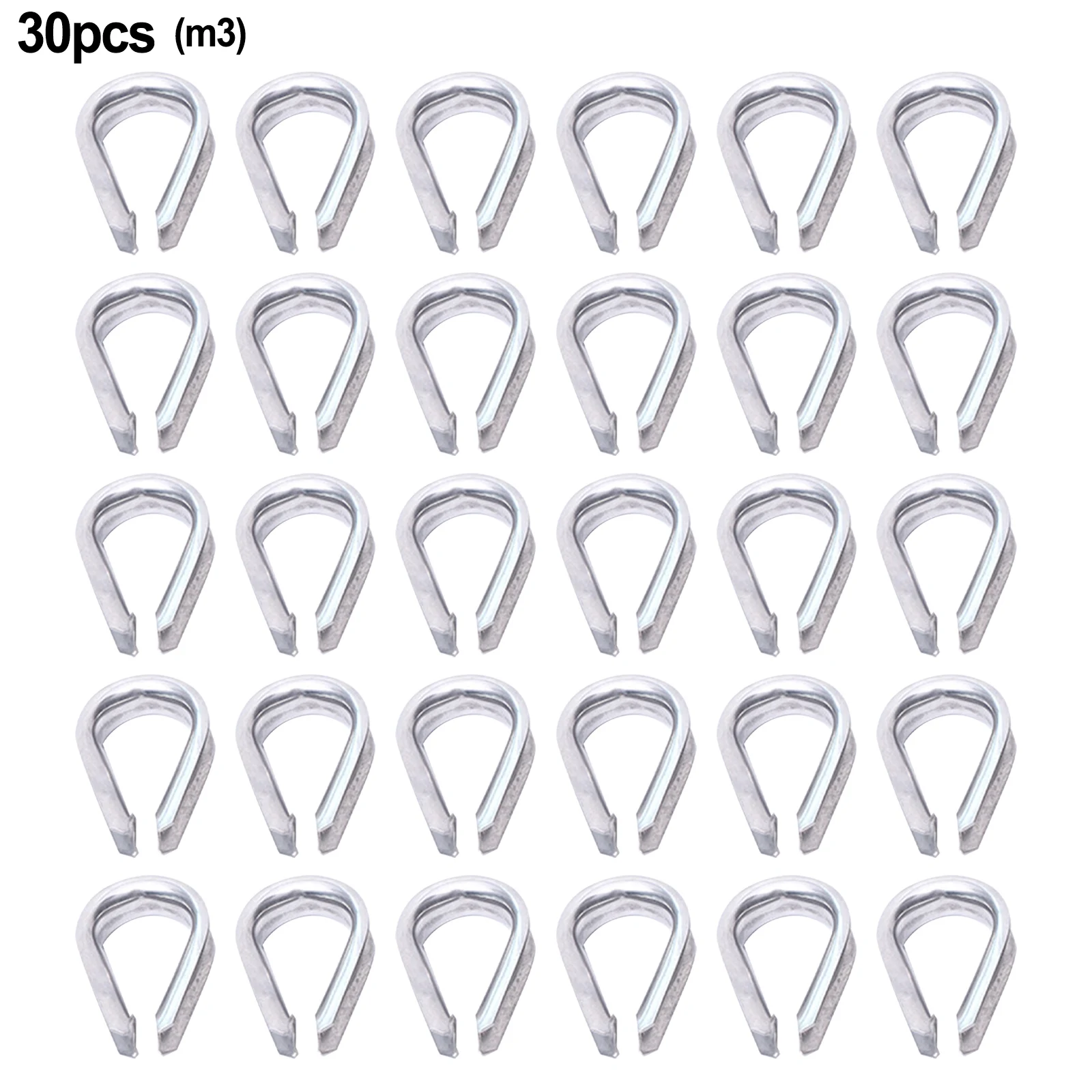 M2/m3/m4/m6/m8 Wire Rope Clamps Tent Rope Silver Temporary Guardrail System 304 Stainless Steel 30pcs Hanging Flags Rigging