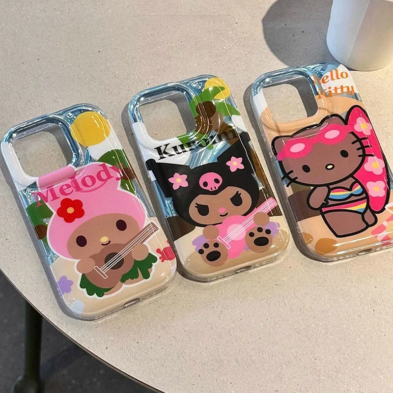 

Sanrio Melody Kulomi Apple Mobile Phone Case for Iphone14Promax Airbag Anti-Drop 13Pro/12 Soft Shell Xmax Cute Ins