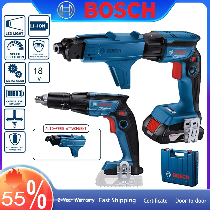 

Heavy Screwdriver BOSCH GTB185-LI 18V Brushless Screwdriver Multipurpose Depth Setting Screwdriver Auto-feed Attachment Screwgun